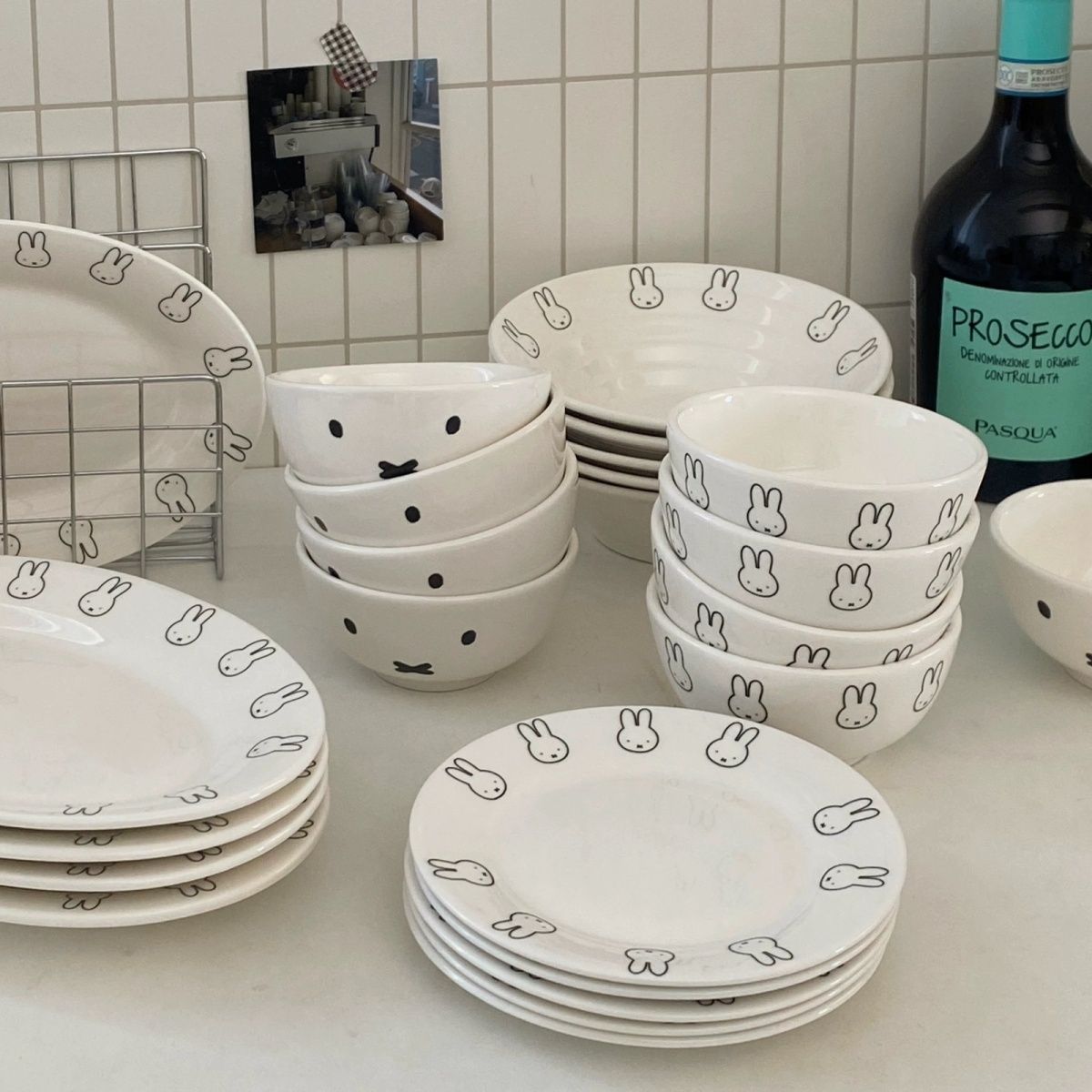 Bamboo Cutlery - Anime Schattige Nijntje Eenvoudig Keramisch Servies