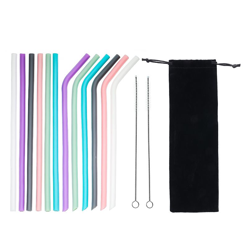 Reusable Straw - 6 Stuks Herbruikbare Siliconen Rietjes Creatieve