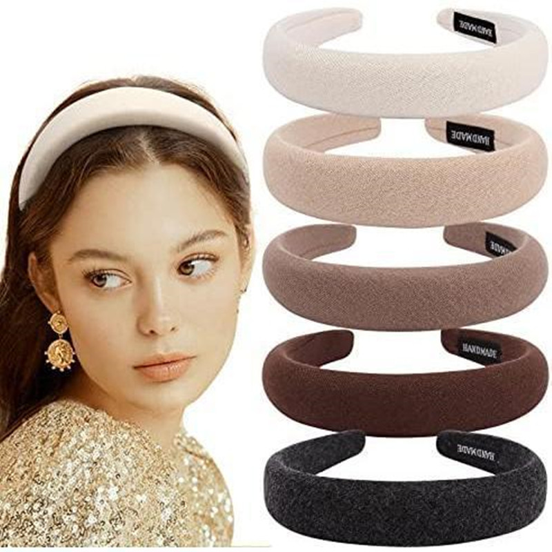 Eco Sponge - Wilde effenkleurige spons haarband voor dames,