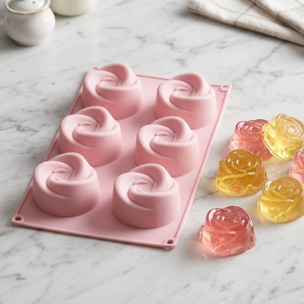 Eco Soap - Voedselveilige siliconen mal met 6 roosvormige