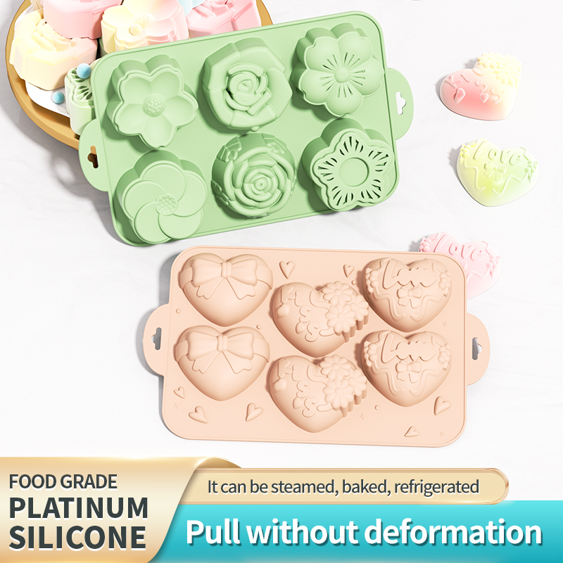 Eco Soap - Siliconen zeepvorm, hartvormige bloemvorm met verschillende