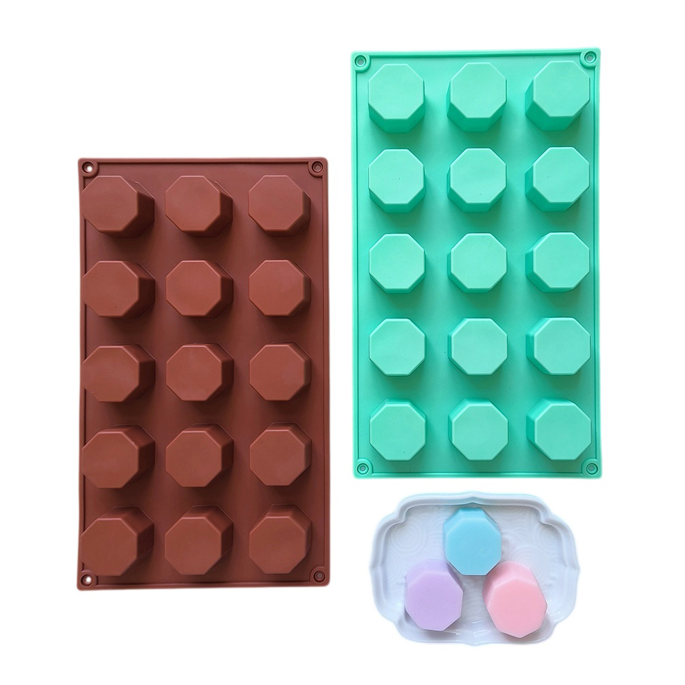 Eco Soap - Achthoekige cilindrische siliconen cakevorm met 15