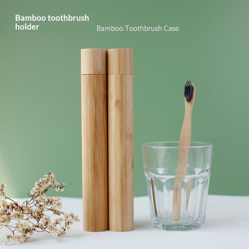 Bamboo Toothbrush - 【A】Lege bamboe tandenborstelhouder & theefles, milieuvriendelijke