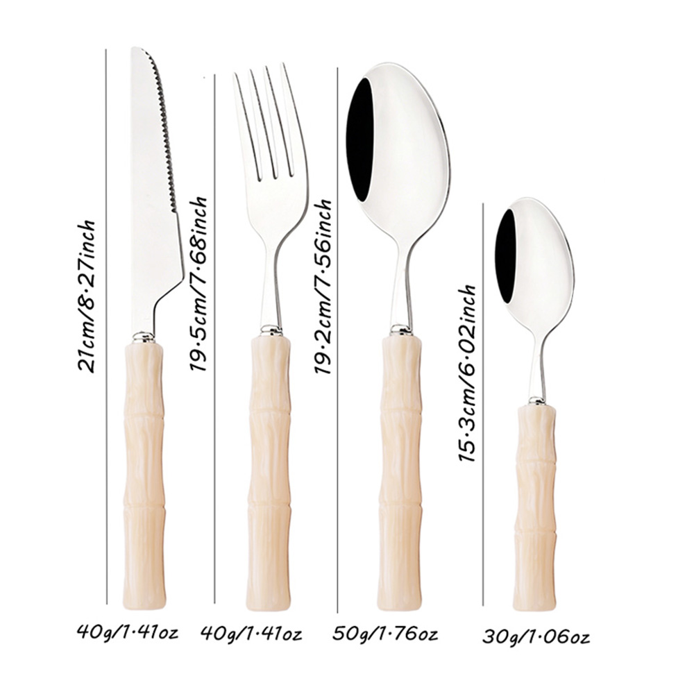 4-delige set bestek met imitat - Bamboo Cutlery recensie en prijs