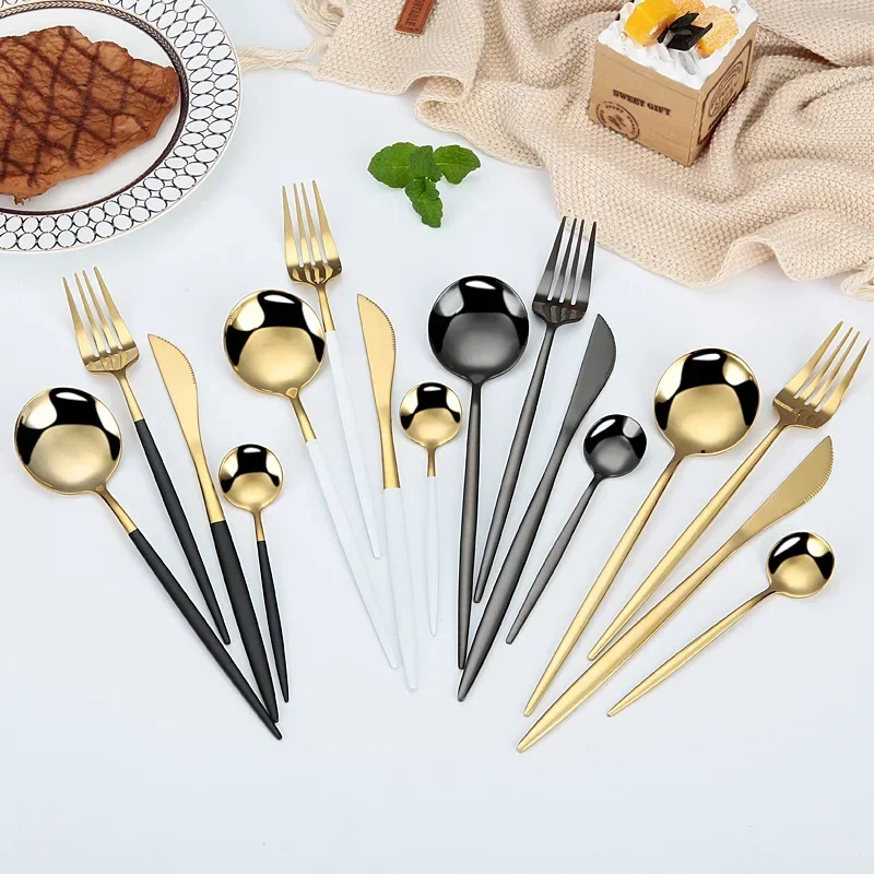 24-delige RVS bestekset zwart  - Bamboo Cutlery recensie en prijs
