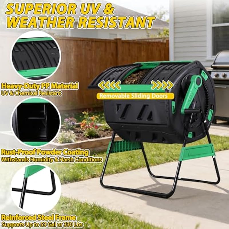 53-gallon roterende compostbak - Compost Bin recensie en prijs