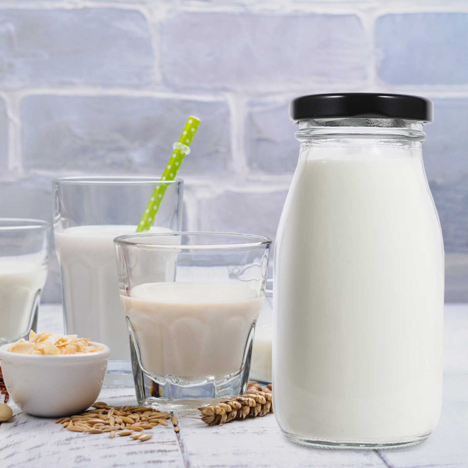 4 stuks melkflessen van glas,  - Reusable Bottle recensie en prijs