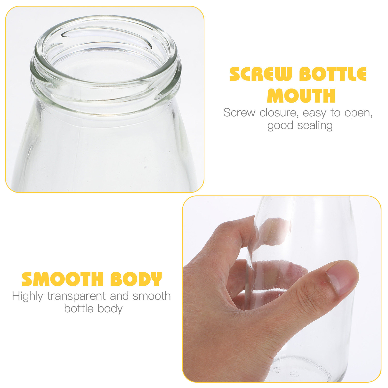 4 stuks melkflessen van glas,  - Reusable Bottle recensie en prijs